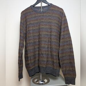 Cezani Men'spullover Sweater Lightweight Size L Multicolor Brown Green Wool Blen